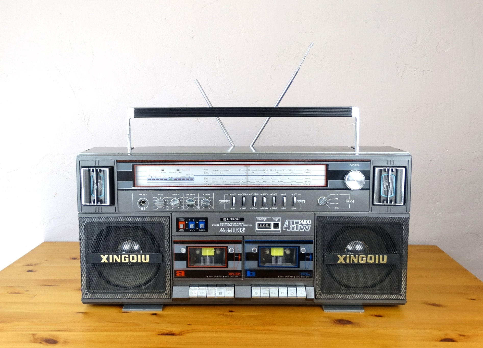 Vintage JVC PCV2J Boombox 1987 Am/Fm Cassette CD Player Works Great