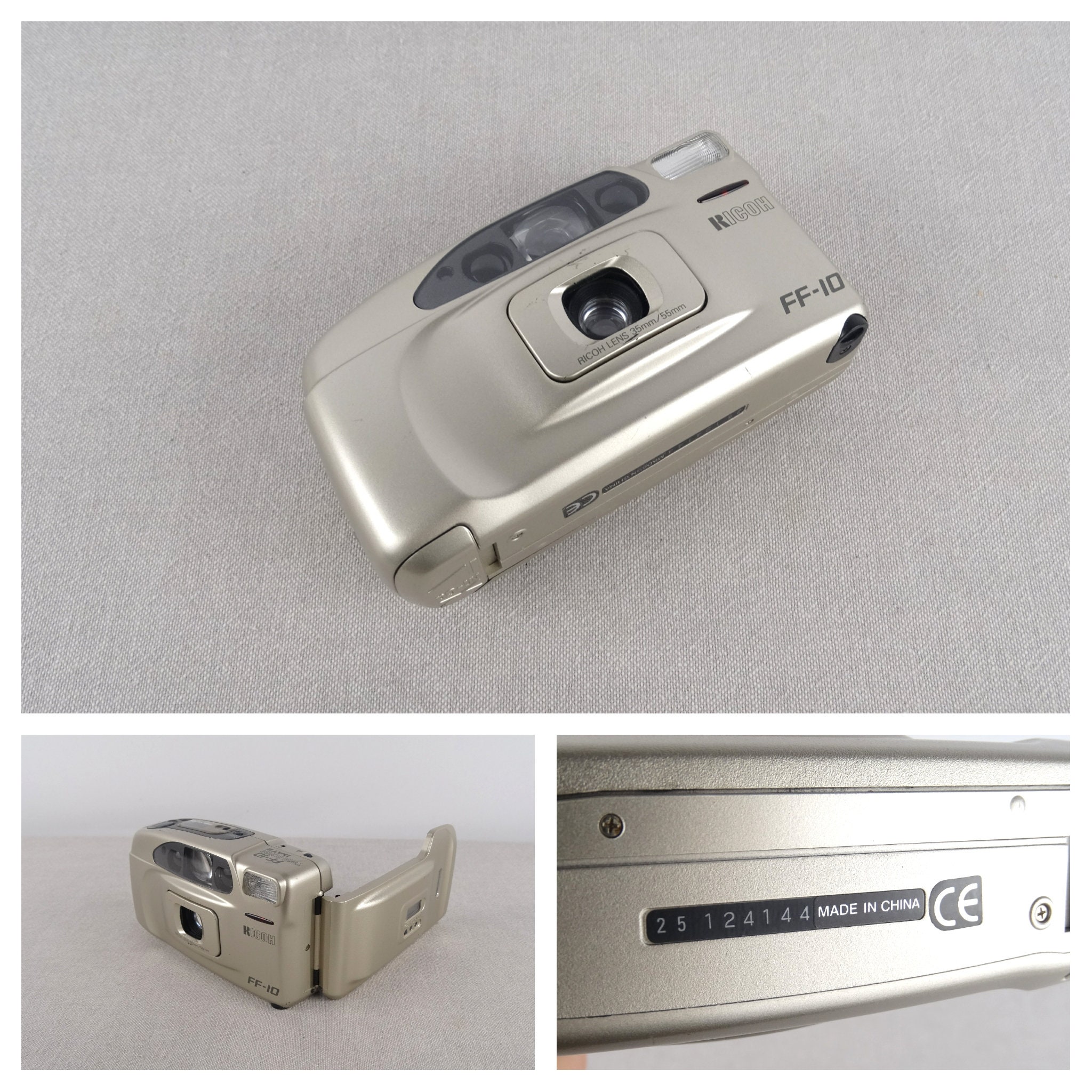 1994, Ricoh FF 10 Twin Super Date Camera for Parts, Vintage Ricoh