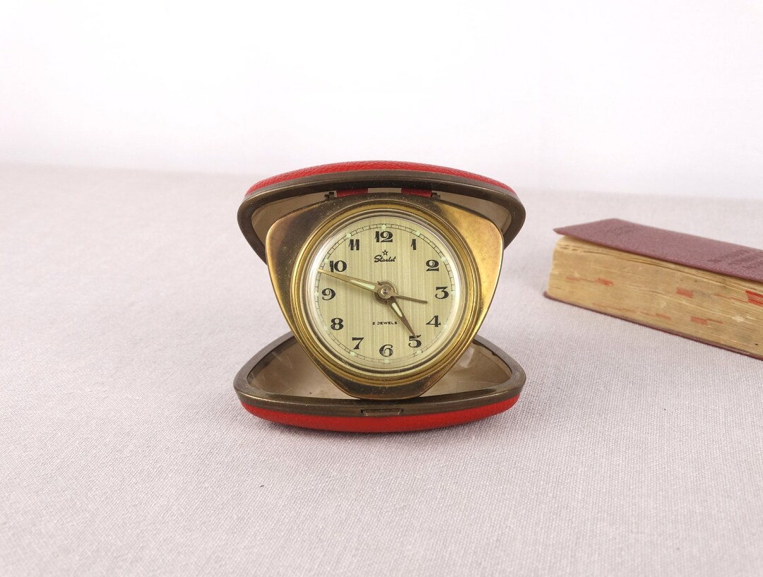 【昭和レトロ】Triangle Clock Quartz 掛時計 動作品 Starlet 2 Jewels Clock, Triangle Clock, Brass Alarm Clock, Pyramid