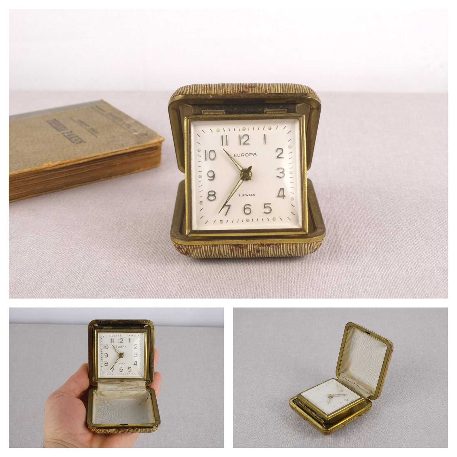 Vintage Europa 2 Jewels Clock Working Alarm Clock Timepiece Etsy