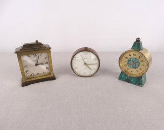 Swiza 8 Clocks, Vintage Alarm Clocks, Vintage Clock Set, Bedside Clock, Desk Clock, Mantel Clock, Mechanical Clock, Clock Parts, Swiza Clock