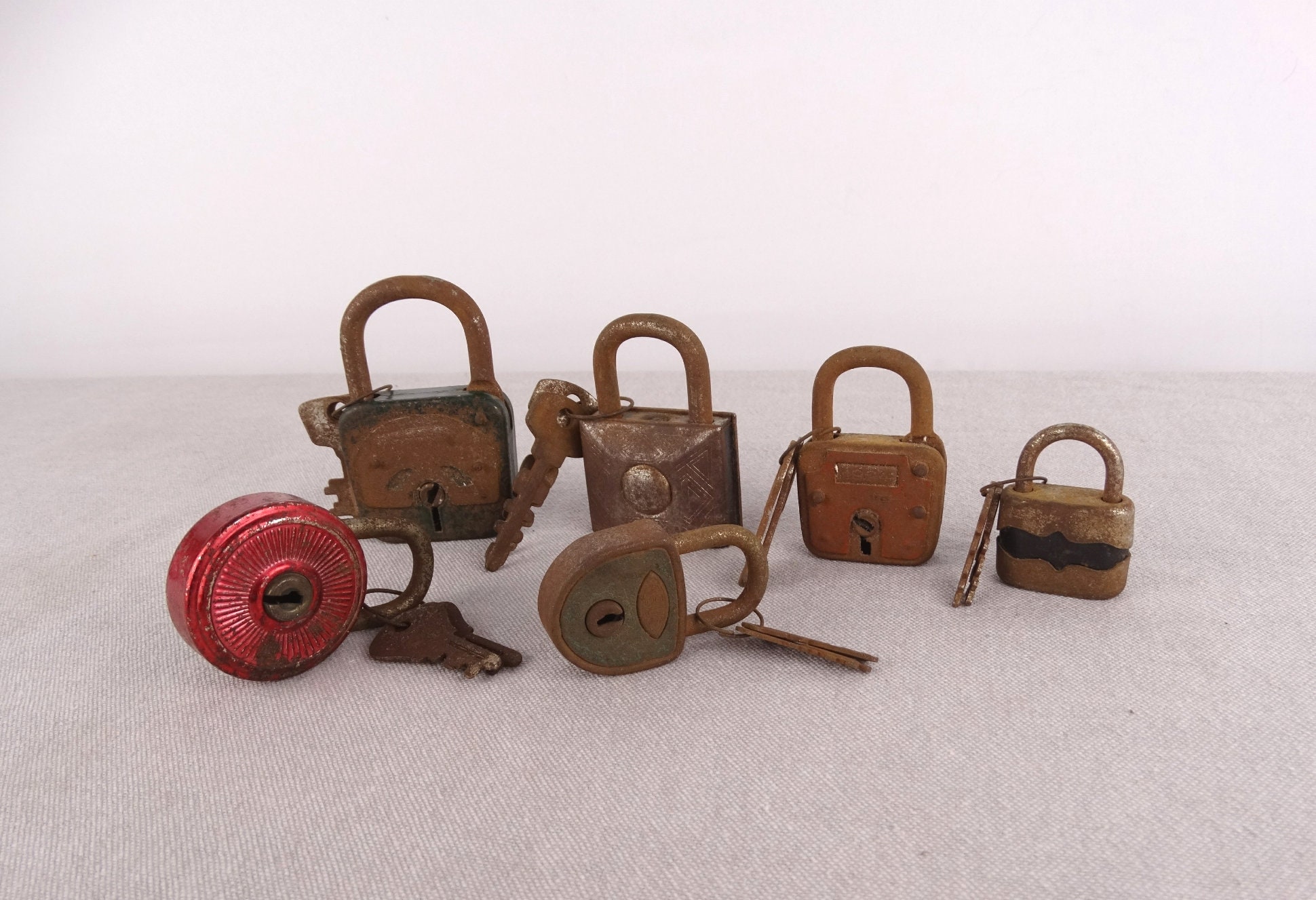Rustic Padlocks Collection, Old Padlocks and Keys, Antique Padlock ...