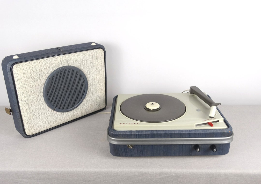 Vintage Philips AG2026 90G Record Player, Suitcase Record Player