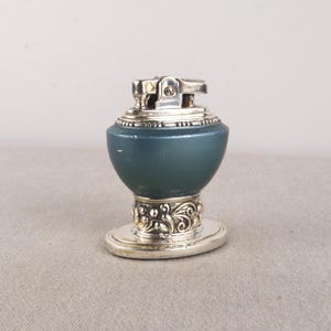 Encendedor plateado, encendedor Ronson Leona, encendedor de mesa vintage, encendedor antiguo, encendedor de pipa, encendedor Ronson, encendedor de mujer, encendedor de escritorio