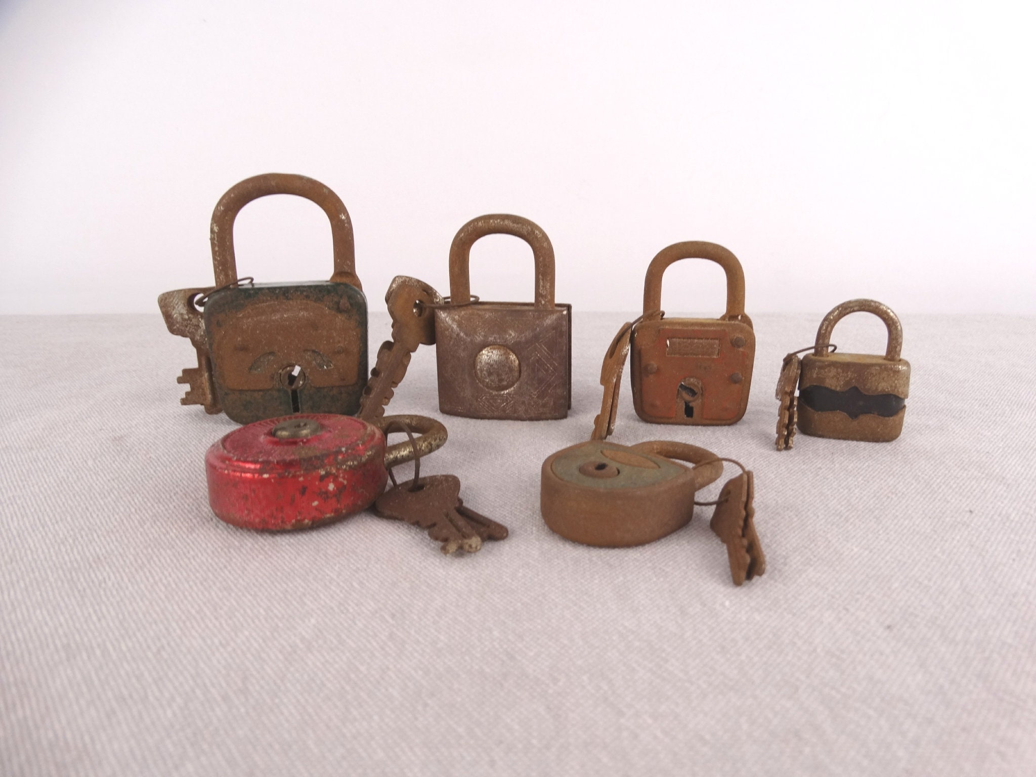 Rustic Padlocks Collection, Old Padlocks and Keys, Antique Padlock ...
