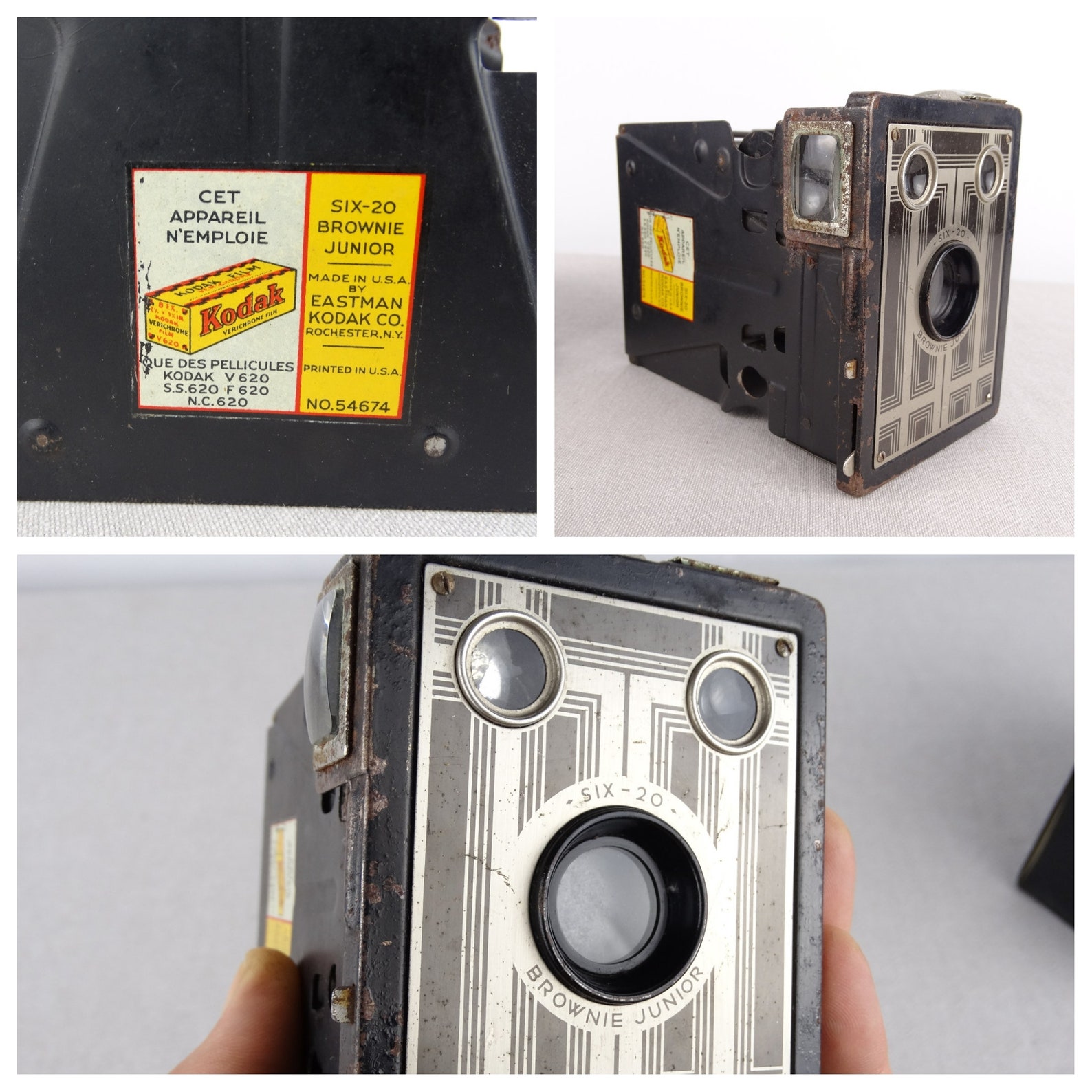 1935 Kodak Brownie Junior Six 20 Antique Kodak Camera Box Etsy Canada