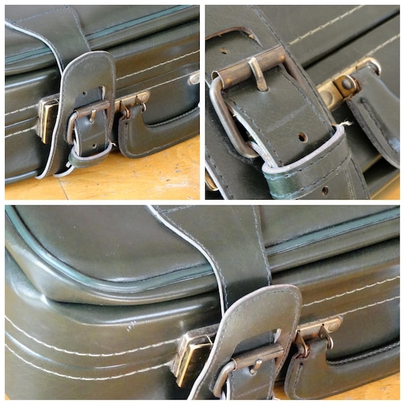 Green Military Suitcase, Army Suitcase, Leather Valis… Gem