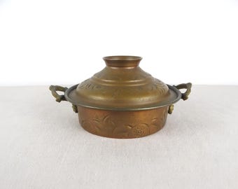 ヴィンテージ真鍮リーフディッシュ：MCMの小物入れ/キャンディボウル