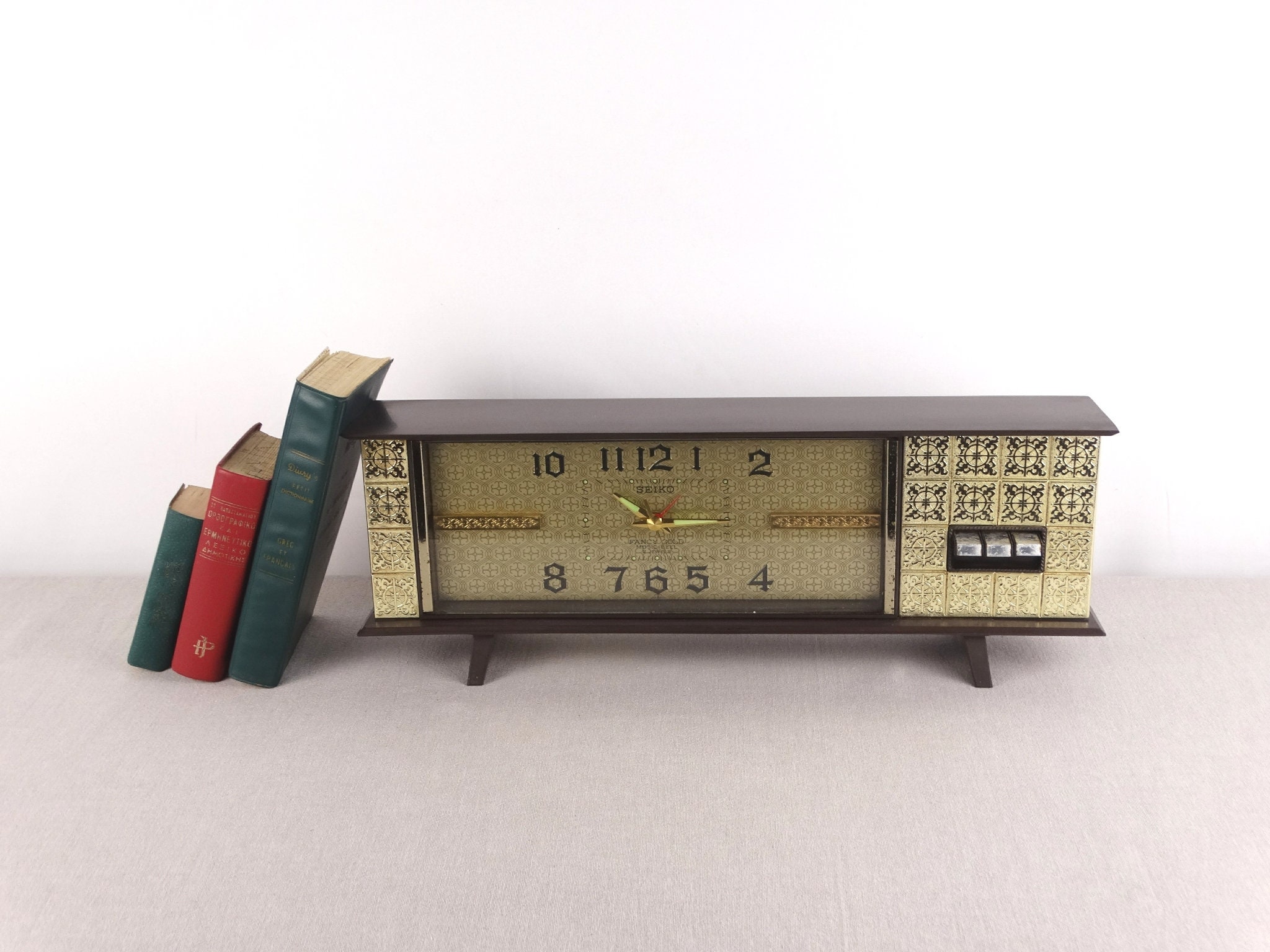 Seiko Fancy Gold Music Bell, Working Table Clock, Desk Alarm Seiko Fancy Gold Music Bell, Working Table Clock, Desk Alarm