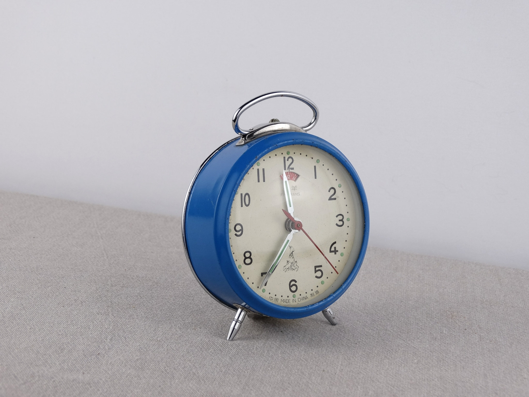 Retro Clock, Five Rams Clock, Alarm Clock, Blue Clock, Desk Clock, Old ...