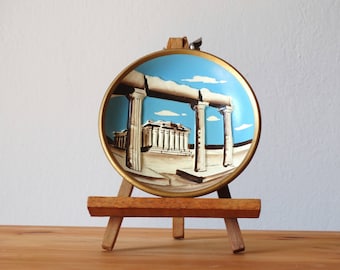 Keramische plaat opknoping, Parthenon, Decor van het oude Griekenland, keramische wand hangende, keramische kunst, wandplaat, decoratieve plaat, opknoping lade, plaat