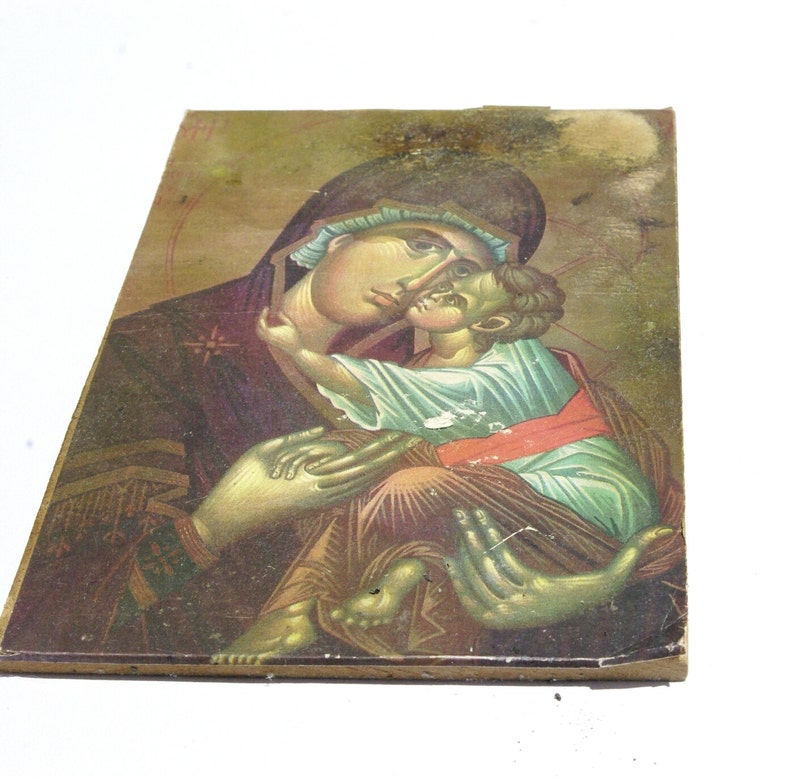 Virgin Mary, Jesus Christ, Religious Icon, Greek Orthodox Art, Religious Print, Catholic Decor, Religious Decor, Catholic Gift image 3