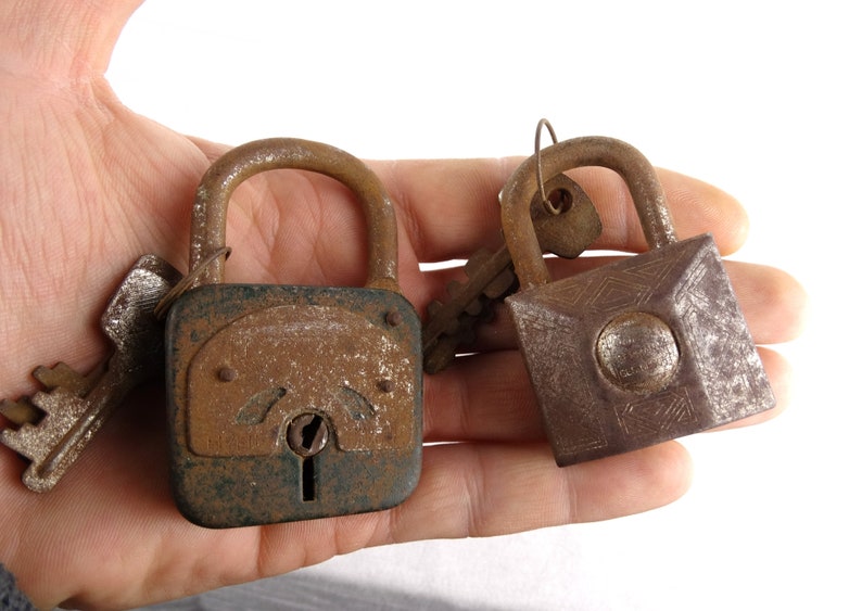 Rustic Padlocks Collection, Old Padlocks and Keys, Antique Padlock ...