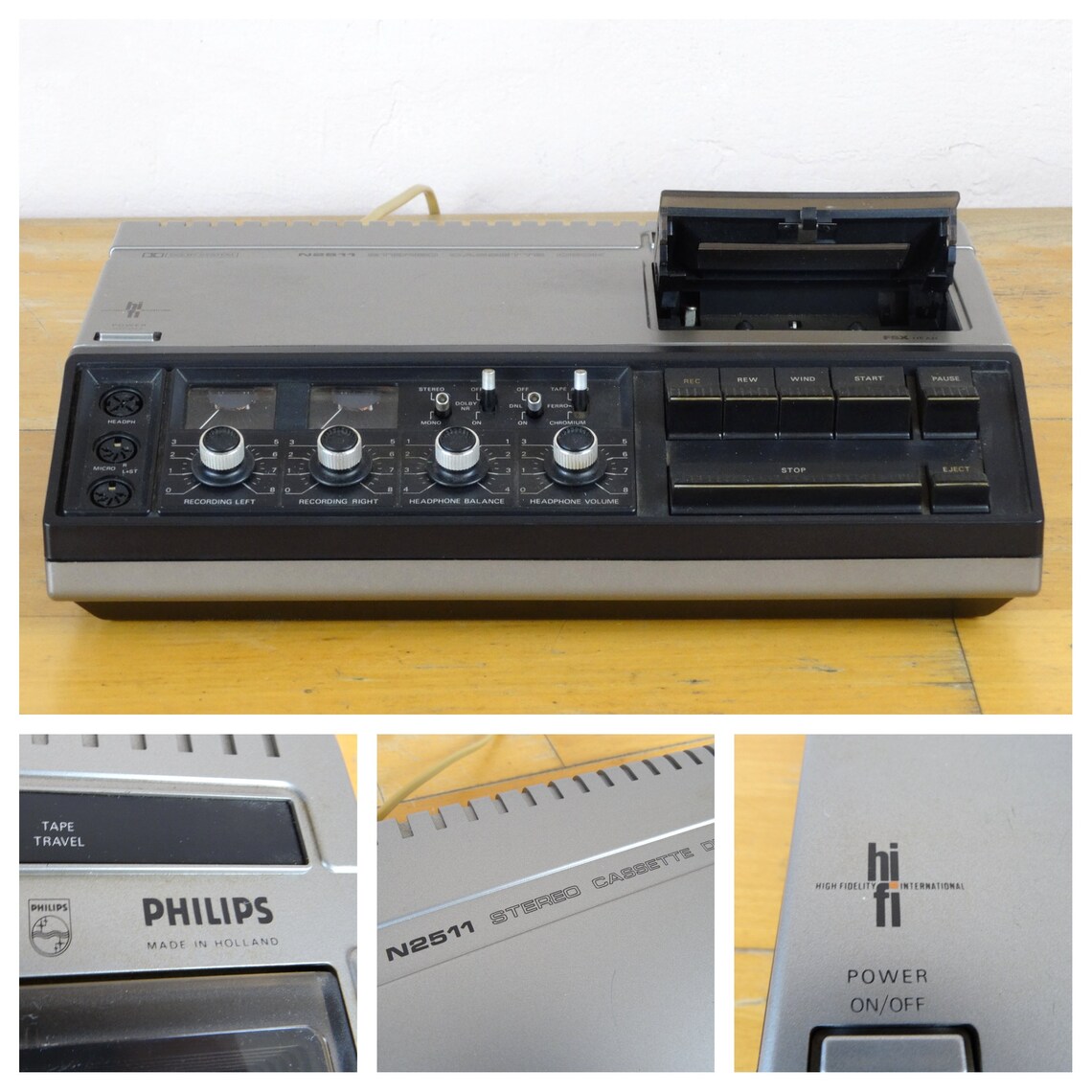 Philips N2511 Stereo Cassette Deck Cassette Recorder Etsy
