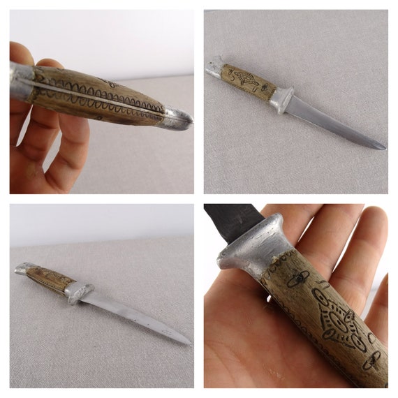 Vintage Hunting Knife, Aluminium Knife, Camping Knife, Fishing