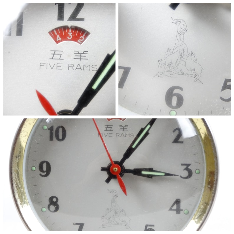 Five Rams Clock, Old Clock, Bell Clock, Wind up Clock, Retro Clock ...