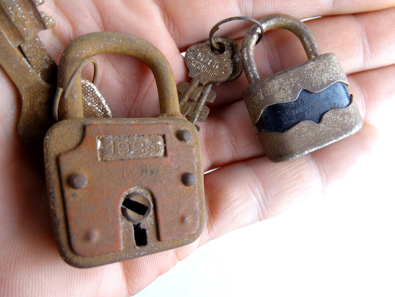 Rustic Padlocks Collection, Old Padlocks and Keys, Antique Padlock ...