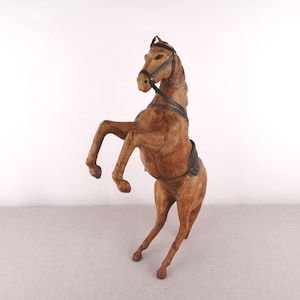 16&quot;, Leather Horse Sculpture, Leather Horse Statue, Horse Lover Gift, Ranch Decor, Horse Figurine, Equestrian Decor, Horse Art, Horse Decor