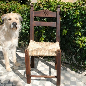 Silla antigua restaurada, Silla de madera, Silla de granja, Silla antigua, Muebles de arte popular, Silla primitiva, Silla de campo, Silla de escritorio, Silla