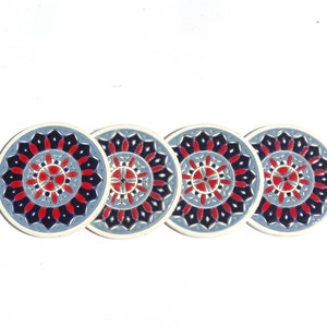 Ceramic Coaster, Blue Ceramic Coaster, Ceramic Decor, Greek Ceramic Art, Handpainted Coaster, Greek Art,, Ocean Blue Ceramic