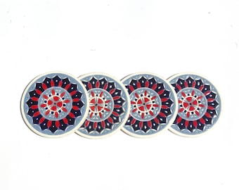 Ceramic Coaster, Blue Ceramic Coaster, Ceramic Decor, Greek Ceramic Art, Handpainted Coaster, Greek Art,, Ocean Blue Ceramic
