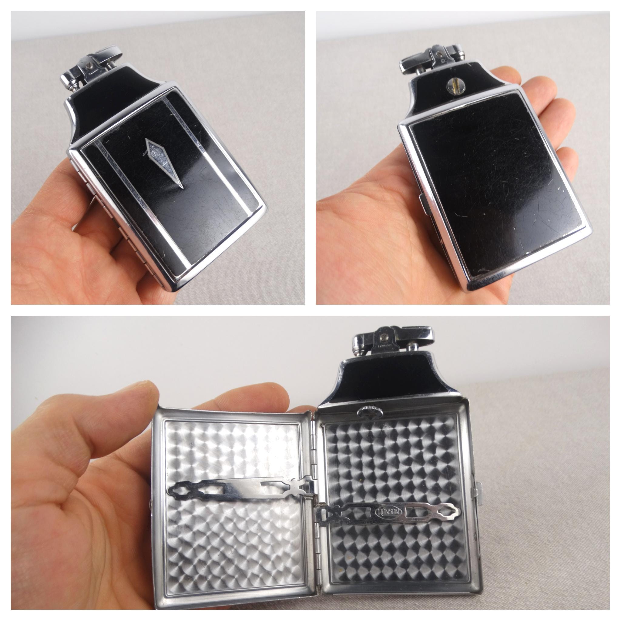ronson mastercase lighter cigarette case Vintage Ronson Mastercase Lighter, Ronson Cigarette Box, Ronson Lighter, Cigarette  Holder, Petrol Lighter, Vintage Lighter, Cigarrette Case