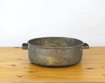 Antique Copper Oven Pan, Large Copper Oven Tray, Farmhouse Copper Decor, Copper Baking Pan, Antique Copper Kitchenware, Copper Kitchen Decor