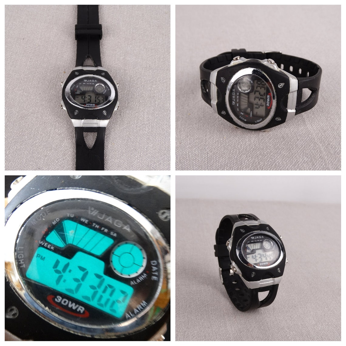 Vintage Jaga 30WR Digital Watch Vintage Jaga Watch Wrist Etsy