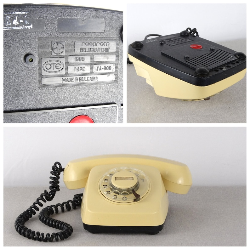 Old Telephone Rotary Phone Desk Telephone Beige Phone Landline Phone Retro Phone Bakelite Telephone Cream Telephone Bell Telephone