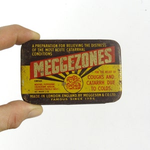 Meggezones, Metal Medical Tin, Old Metal Can, Rustic Tin Storage, Old Pharmacy Tin Box, Rustic Metal Canister, Rustic Can Box, Medical Tin