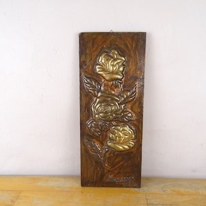 Blume Kupfer Kunst, Repoussed Kupfer Wandbehang, Kupfer-Wand-Dekor, Kupfer hängen, Kupfer-Wand-Plakette, geprägt Kupfer, Kupfer Repousse