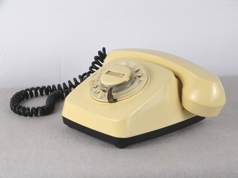 Old Telephone Rotary Phone Desk Telephone Beige Phone Landline Phone Retro Phone Bakelite Telephone Cream Telephone Bell Telephone