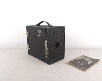 1920, Ensign 2 1/2 Box Camera, Antique Photo Camera, Ensign Box Camera, Houghton Butcher Camera, 120 Film Camera, Antique RollFilm Camera