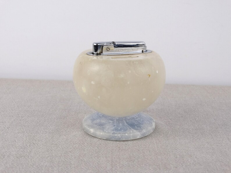 Silver Match Table Lighter Alabaster Lighter Table Top Etsy