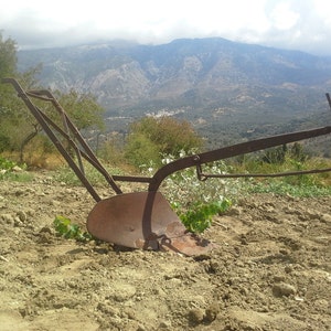 Antique Plow, Primitive Outdoor Decor, Garden  Decor, Agriculture Machine, Primitive Farming, Industrial Decor, Rustic Lover Gift