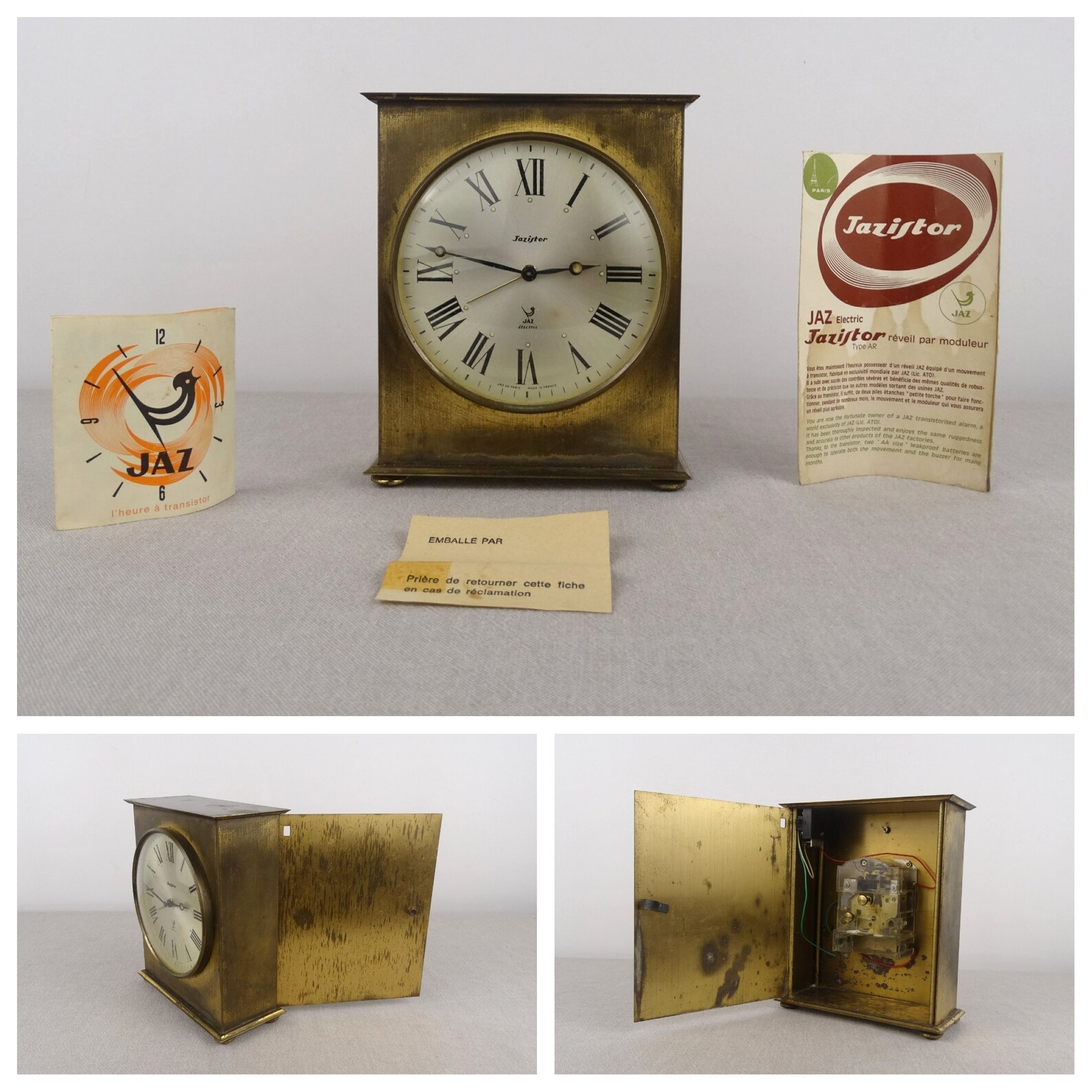 Brass Jazistor Table Clock Jaz Electric Clock Brass Clock Etsy