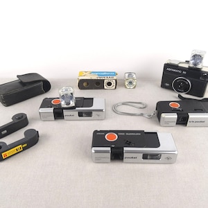 Vintage Agfamatic Pocket Cameras, Retro Camera Set, Old Film Camera, 110 Catridge Cameras, Agfamatic, Lomography Camera, Photographer Camera image 1