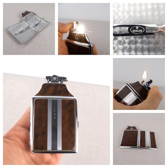 ronson cigarette case with built in lighter Vintage King Master And Case USA Made Vintage Ronson Combination Cigarette Lighter
