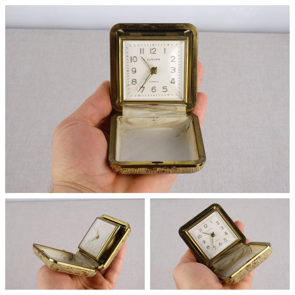 Vintage Europa 2 Jewels Clock Working Alarm Clock Timepiece Etsy
