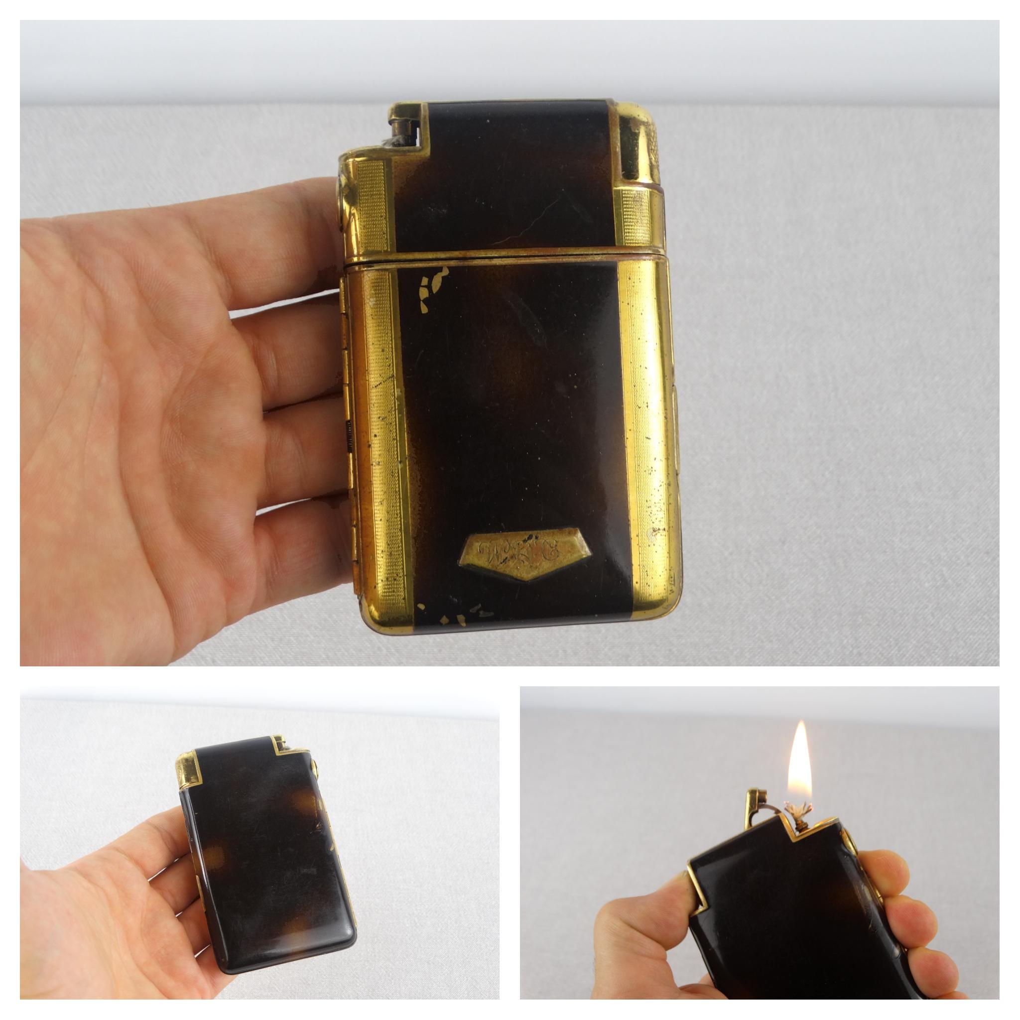 marathon cigarette case lighter 1940, Marathon Slide A Lite , Marathon Cigarette Case, Marathon Lighter,  Cigar Holder, Antique Lighter, Old Cigarrette Box, Pocket Lighter