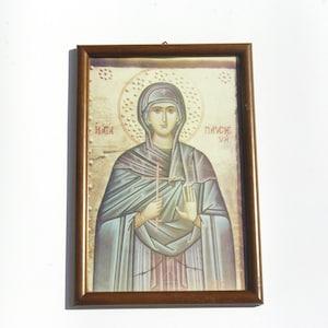 Saint Parascheva, copie de l’icône religieuse orthodoxe, Christian Decor, cadeau catholique, religieux murale tapisserie, icône orthodoxe, cadeau religieux