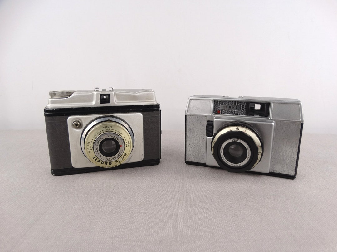 Cameras Set, Ilford Sporti, Retro Cameras, Vintage Ilford Cameras, 120