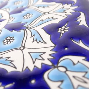 Mediterranen Fliese, Trivet Keramikfliese, Mandala-Fliese, keramischen Wandbehang, böhmische Fliese, blaue keramische Fliese, griechische Fliese, Küchenfliese, Bild 7