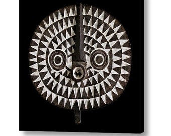 Canvas Wrap Print African Art Large Wall Art Photography Portrait of Bobo Bwa Sun Mask Ethnographic Art Image Series Monochromatic