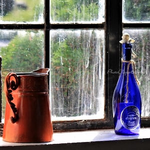 Fine Art Photography • Window Sill Still Life • Moody Image of Antiques & Collectibles • Nostalgic Rustic • High Res Print