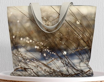 Tote Bag • Oversized Supersize Tote • Nature's Bling design • Classy Functional Art • Cotton or Polyester Canvas • 20”W x 15”H x 4”D