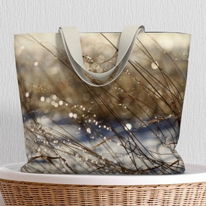 Tote Bag • Oversized Supersize Tote • Nature&#39;s Bling design • Classy Functional Art • Cotton or Polyester Canvas • 20”W x 15”H x 4”D