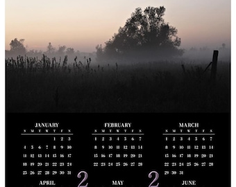 In a Twilight Mist • 2026 Year at a Glance Wall Calendar • Yearly Calendar • Size: 14.25x23.25 • Semi-gloss Poster Paper