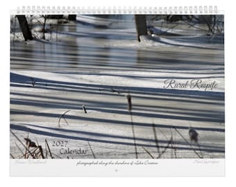 Rural Respite • 2027 Monthly Wall Calendar • Wall Art • 4 Seasons Nature Landscape Black & White • Fine Art Photography