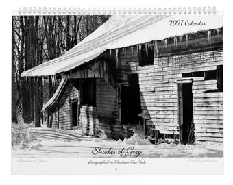 Shades of Grey • 2027 Monthly Wall Calendar • Wall Art • 4 Seasons Nature Landscape Black & White • Fine Art Photography